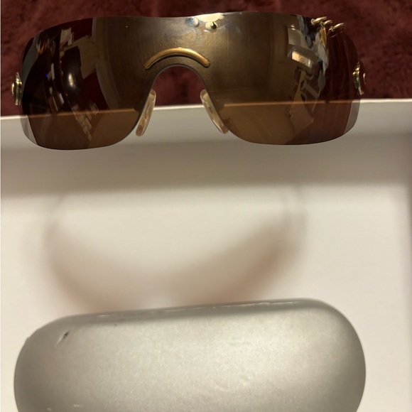 🌞Christian Dior Brown Y2K Gold Piercing Sunglasses RARE BROWN color. NWOT - Picture 6 of 7
